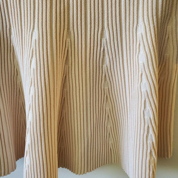 NWT WOMENS MEDIUM EVA MENDES BEIGE PEPLUM SLEEVELESS RIBBED KNIT SWEATER - Picture 11 of 11